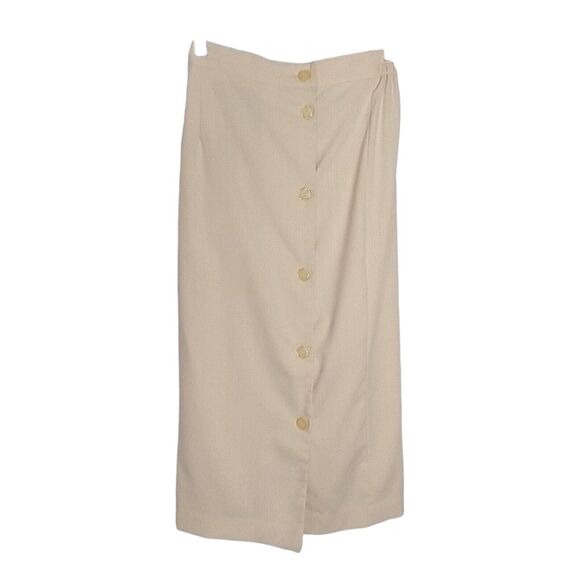 Josephine Chaus Yellow Pencil Skirt Size 4P Lined Linen Feel Career Cocktail - Picture 3 of 7